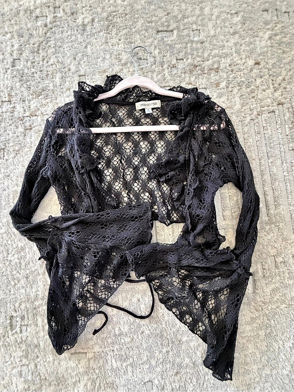 Urban Outfitters Black Lace Tie-Front Blouse Size Medium